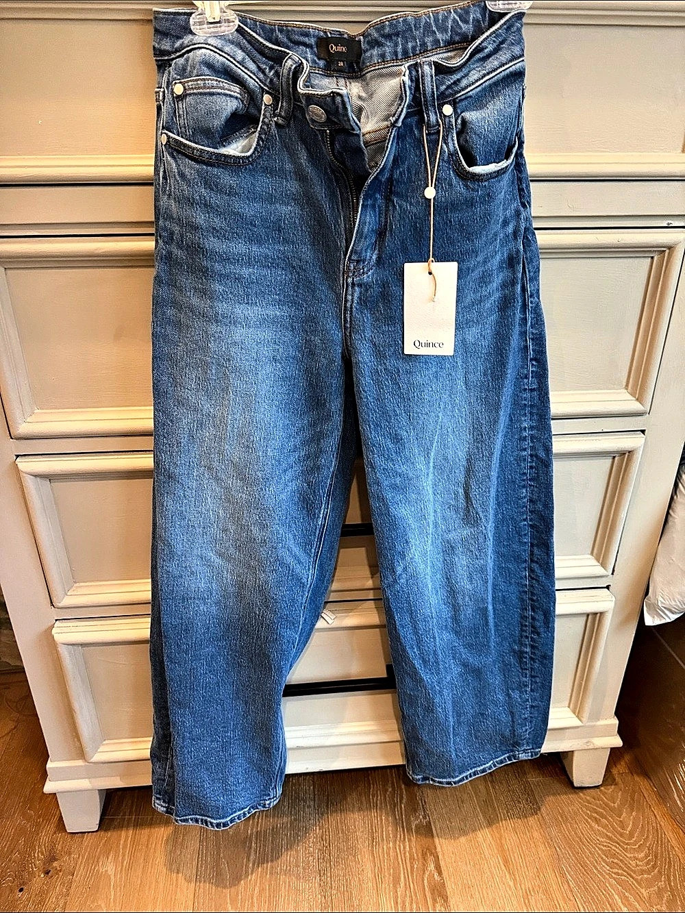 Quince Wide Leg Jeans in Blue Waist 28 NWT